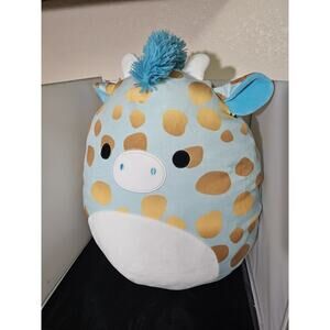 Kellytoy Squishmallow ZELIA The Aqua Giraffe Gold Spots 16" Soft Plush 999